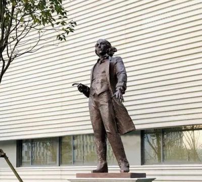 城市景觀玻璃鋼仿銅西方名人肖邦雕塑