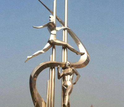 創(chuàng)意景觀不銹鋼鏡面體育競(jìng)技運(yùn)動(dòng)跑步人物雕塑