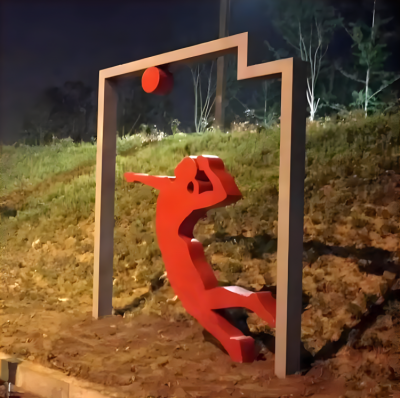 排球運(yùn)動員不銹鋼剪影人物造型雕塑