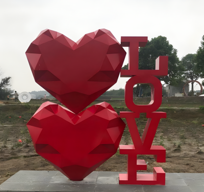 love愛心不銹鋼雕塑擺件