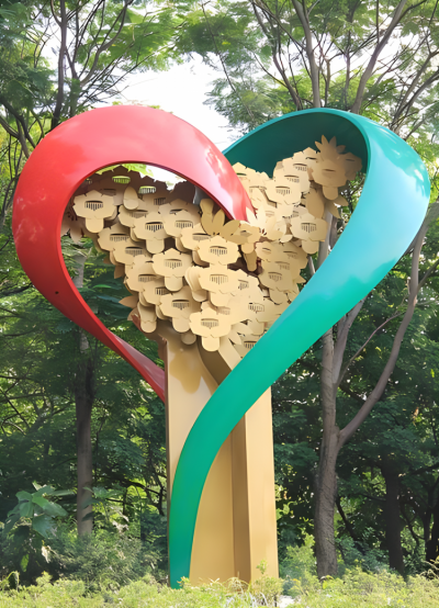 不銹鋼愛心景觀雕塑