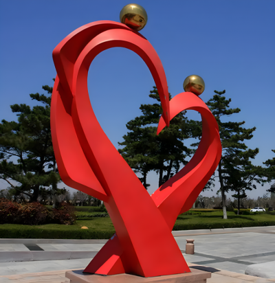 抽象手拉手人物愛(ài)心抽象不銹鋼雕塑