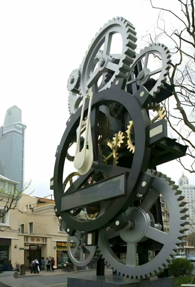 不銹鋼機(jī)械齒輪雕塑