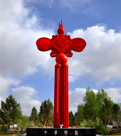 大型不銹鋼中國結(jié)景觀雕塑