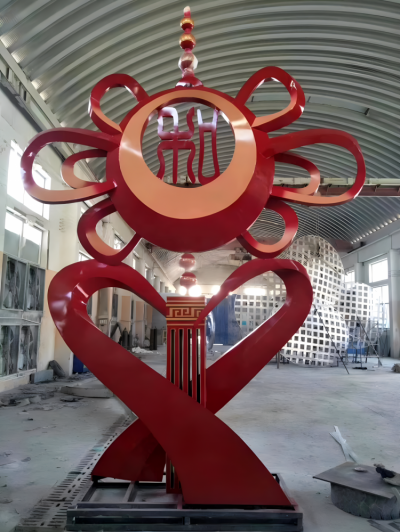 “和”字不銹鋼中國(guó)結(jié)造型景觀雕塑