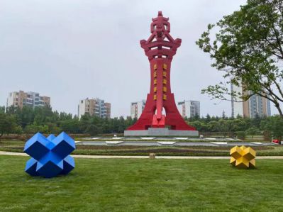 “栆”不銹鋼地標(biāo)景觀雕塑